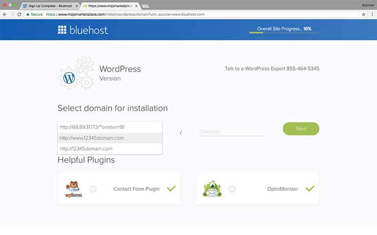 Select Domain for Installation