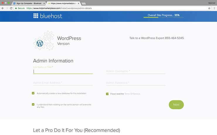 WordPress Admin Info